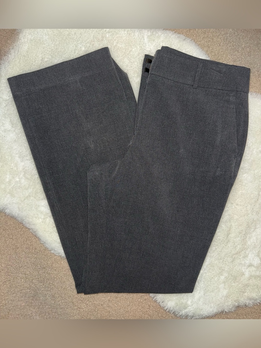 Ann Taylor Factory Signature Flat Front Women’s Pants Size 8 in Dark Gray